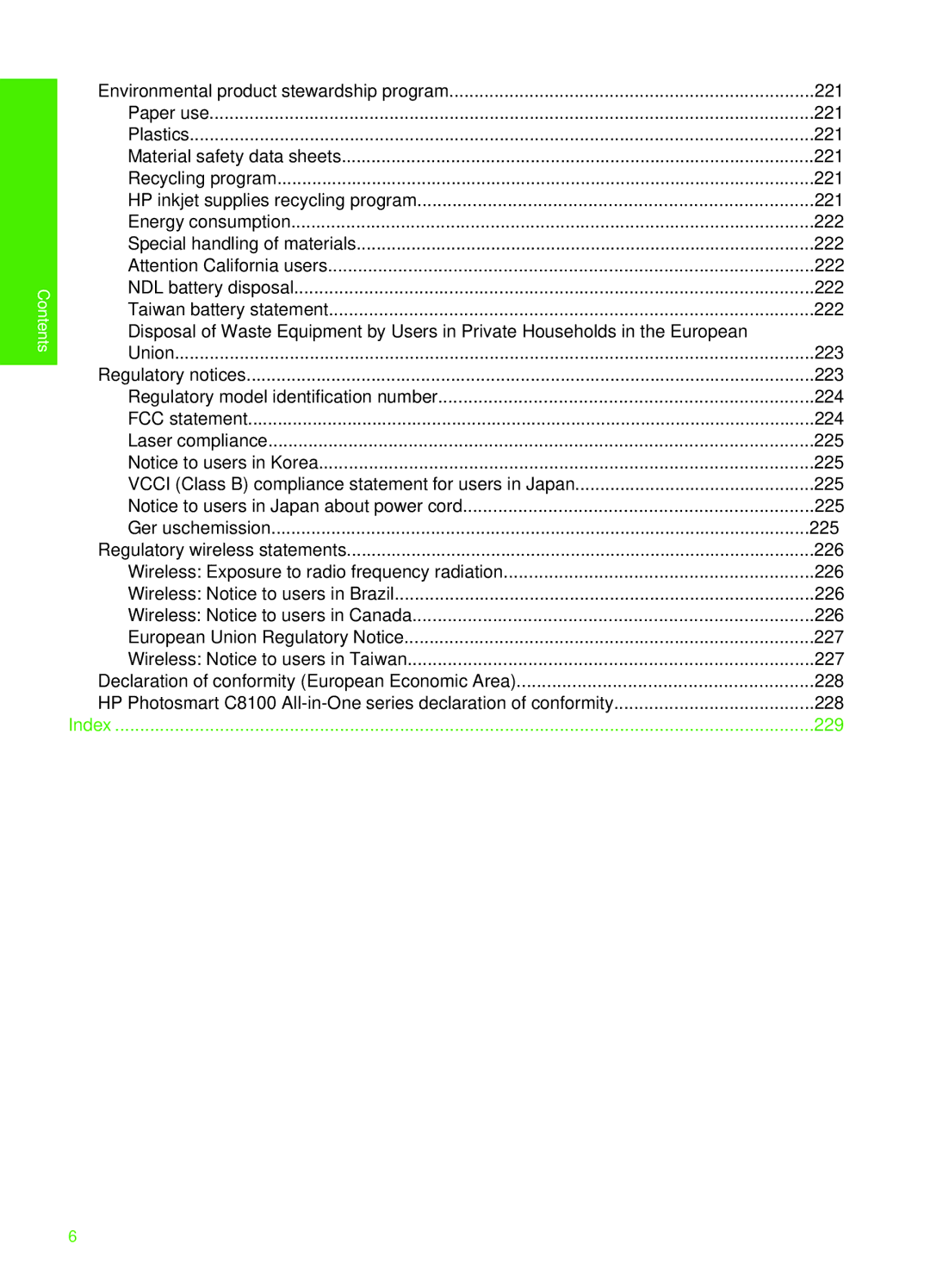 HP L2526A, C8100 manual Index 