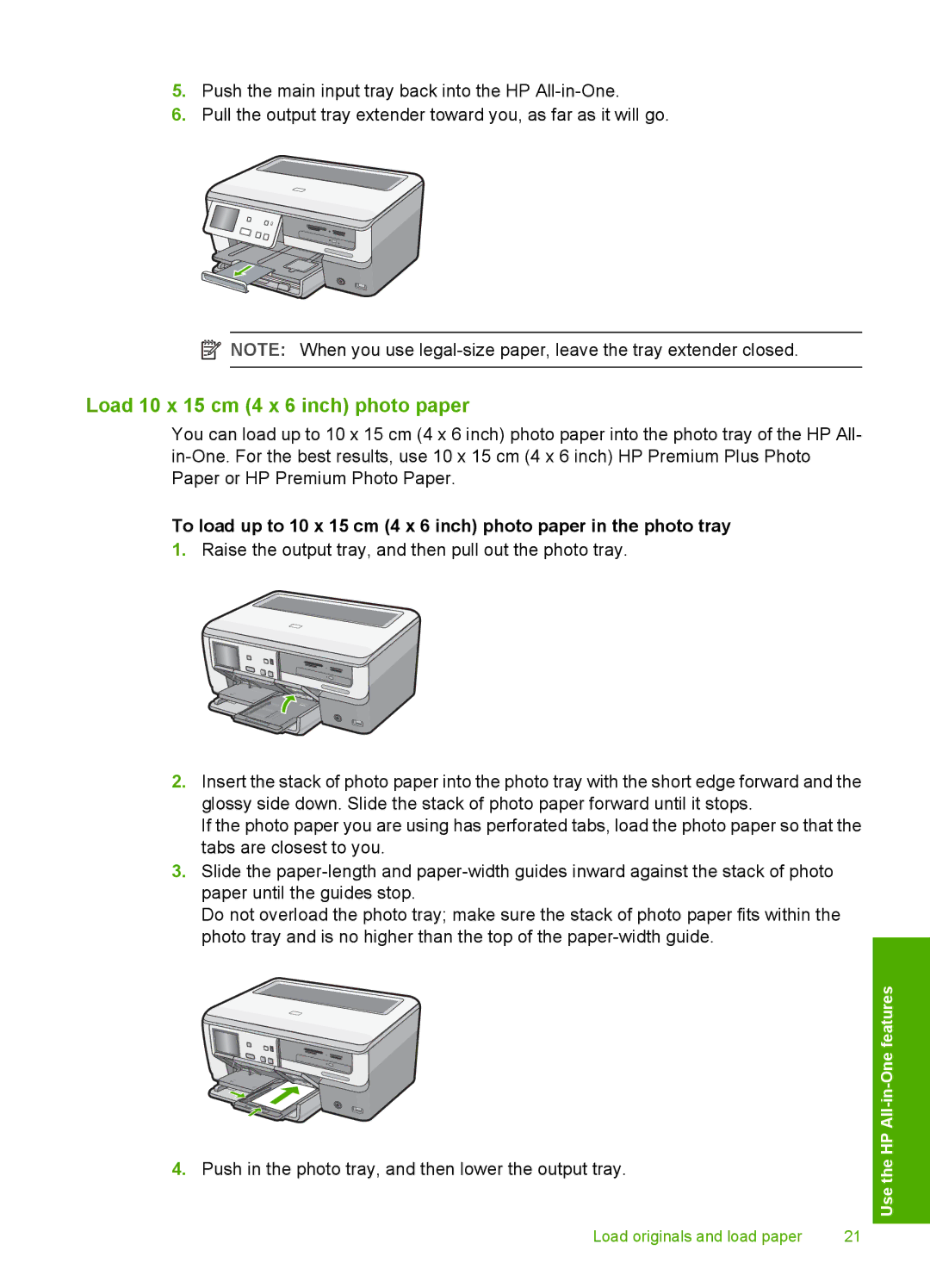 HP C8100 manual Load 10 x 15 cm 4 x 6 inch photo paper 