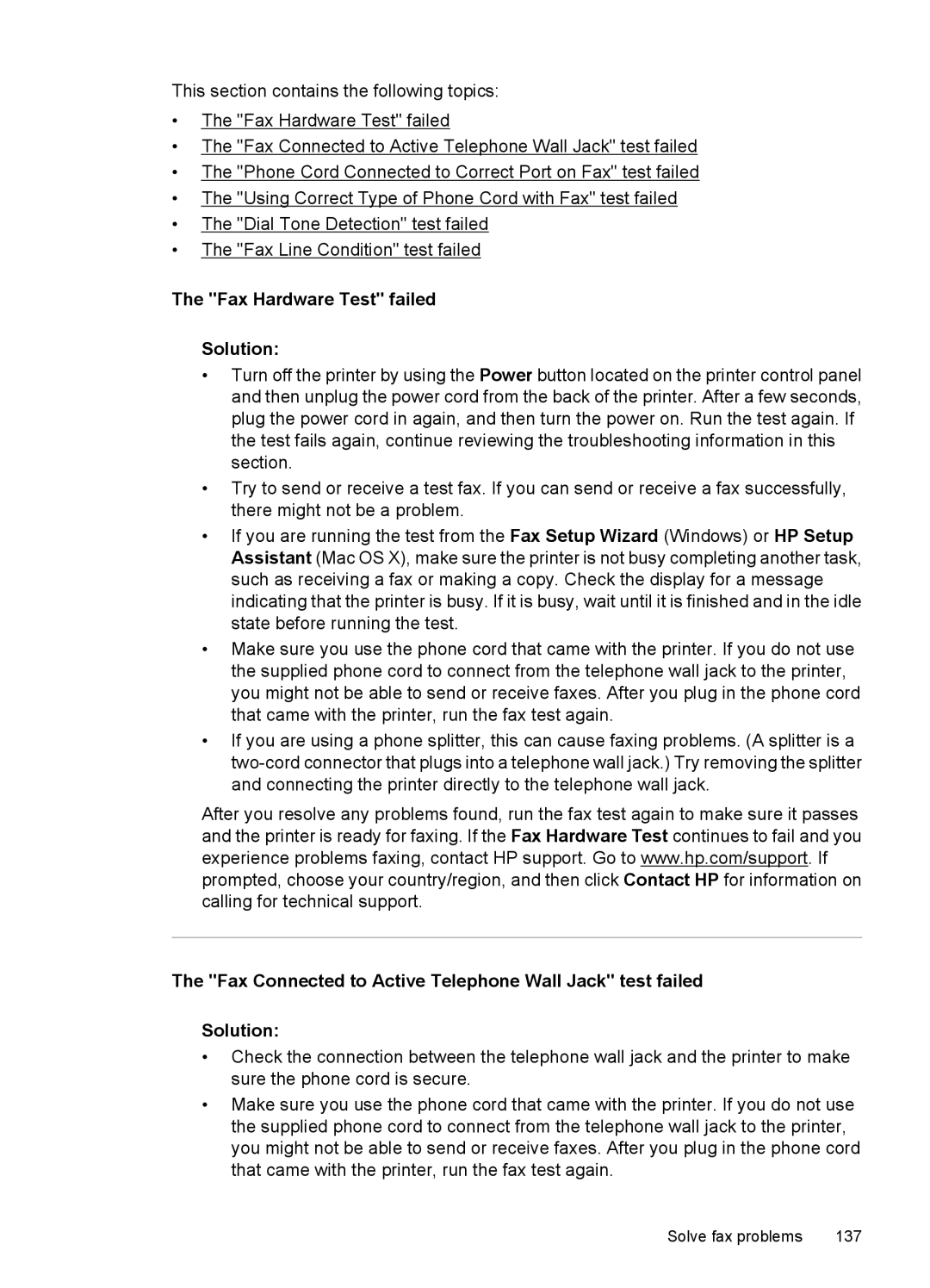 HP 7500A E910 C9309A#B1H manual Fax Hardware Test failed Solution 