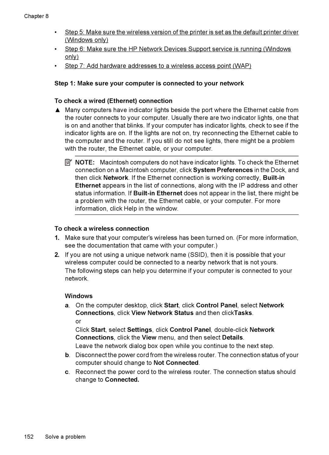 HP 7500A E910 C9309A#B1H manual To check a wireless connection, Windows 