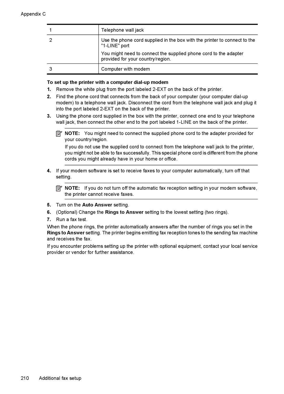 HP 7500A E910 C9309A#B1H manual To set up the printer with a computer dial-up modem 