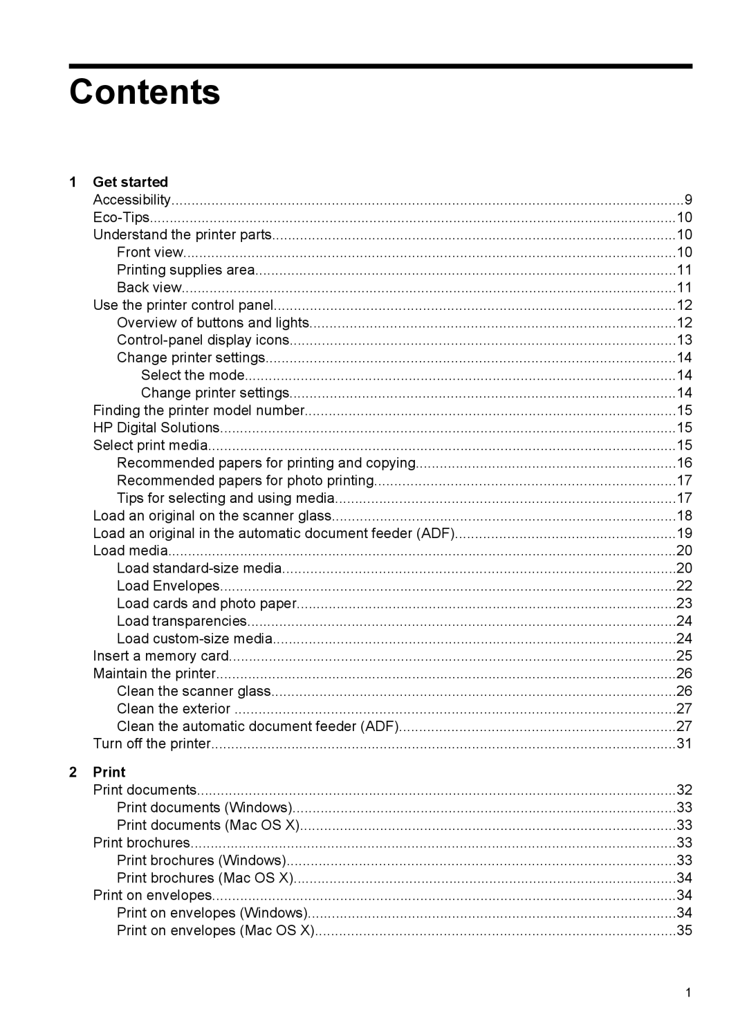 HP 7500A E910 C9309A#B1H manual Contents 