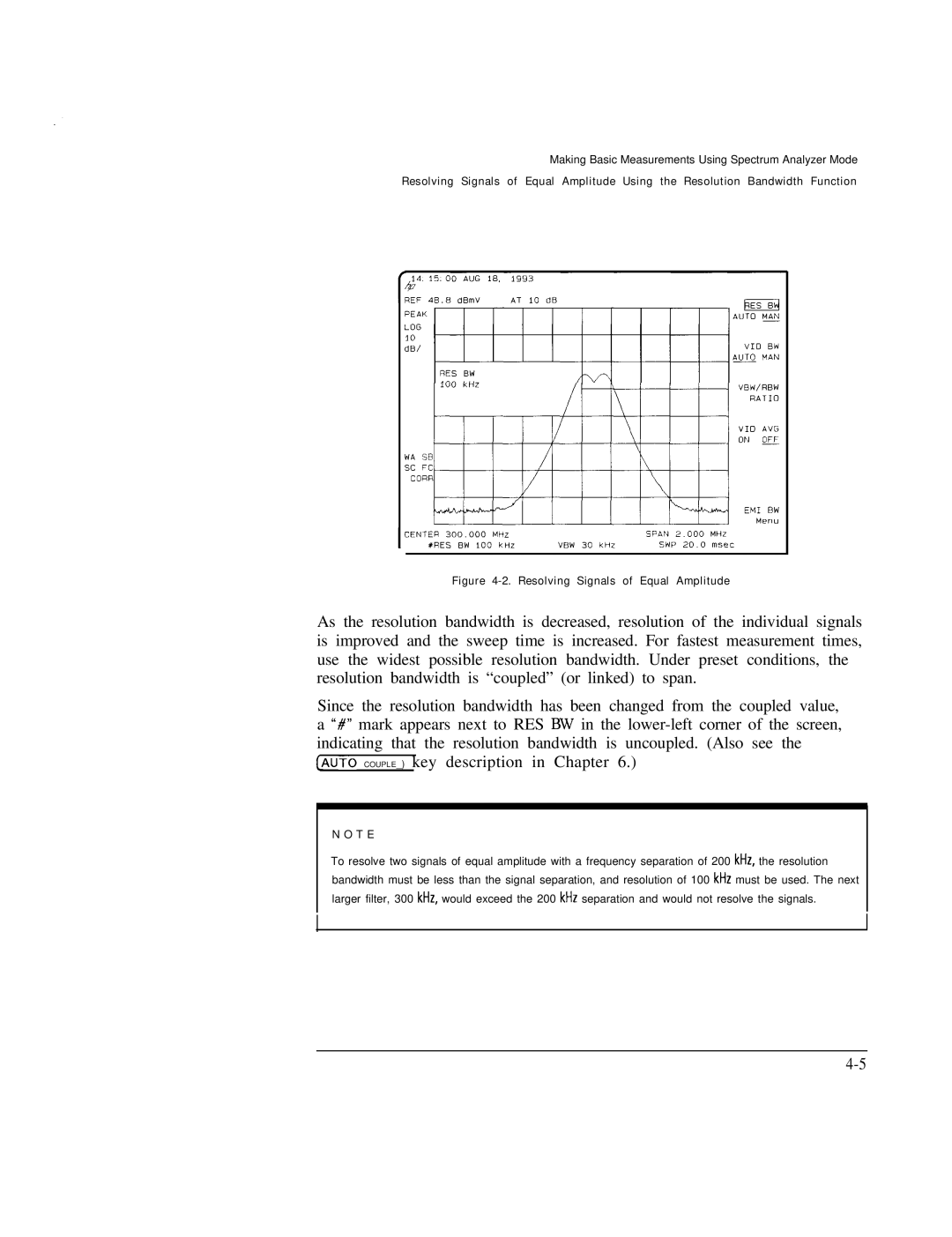 HP Cable Box 8591C manual Resolving Signals of Equal Amplitude 