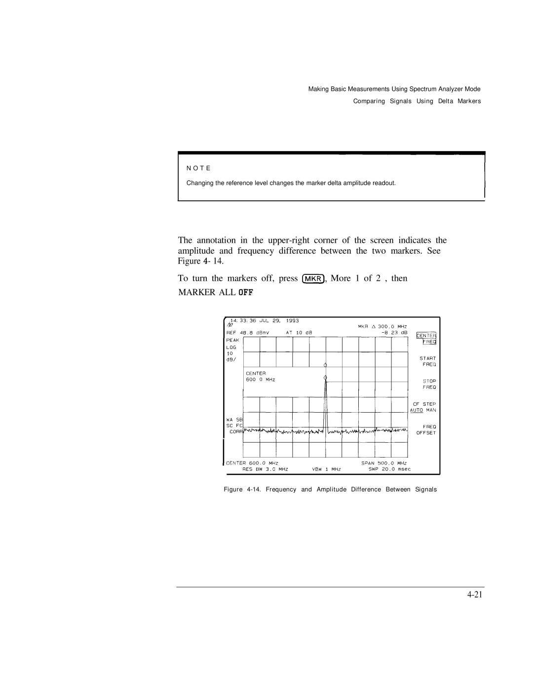 HP Cable Box 8591C manual I i i i i i, Marker ALL OFF 