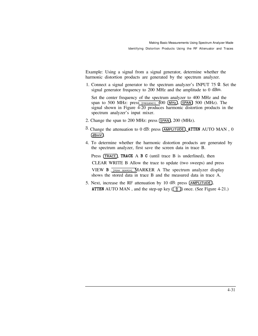 HP Cable Box 8591C manual Making Basic Measurements Using Spectrum Analyzer Made 