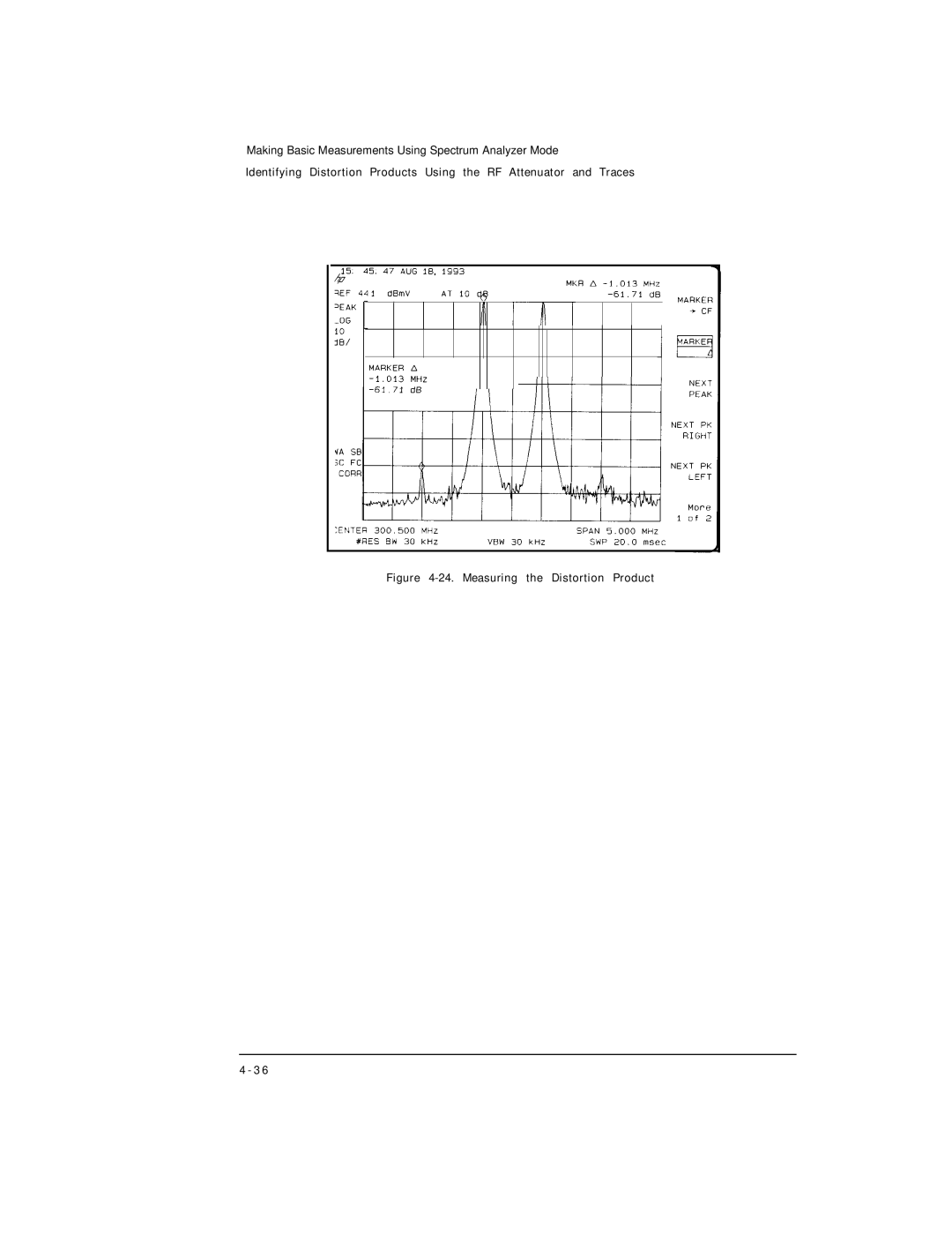 HP Cable Box 8591C manual Measuring the Distortion Product 