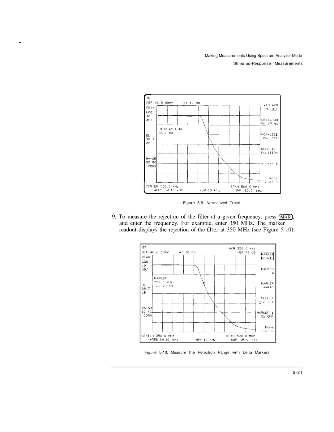 HP Cable Box 8591C manual Normalized Trace 