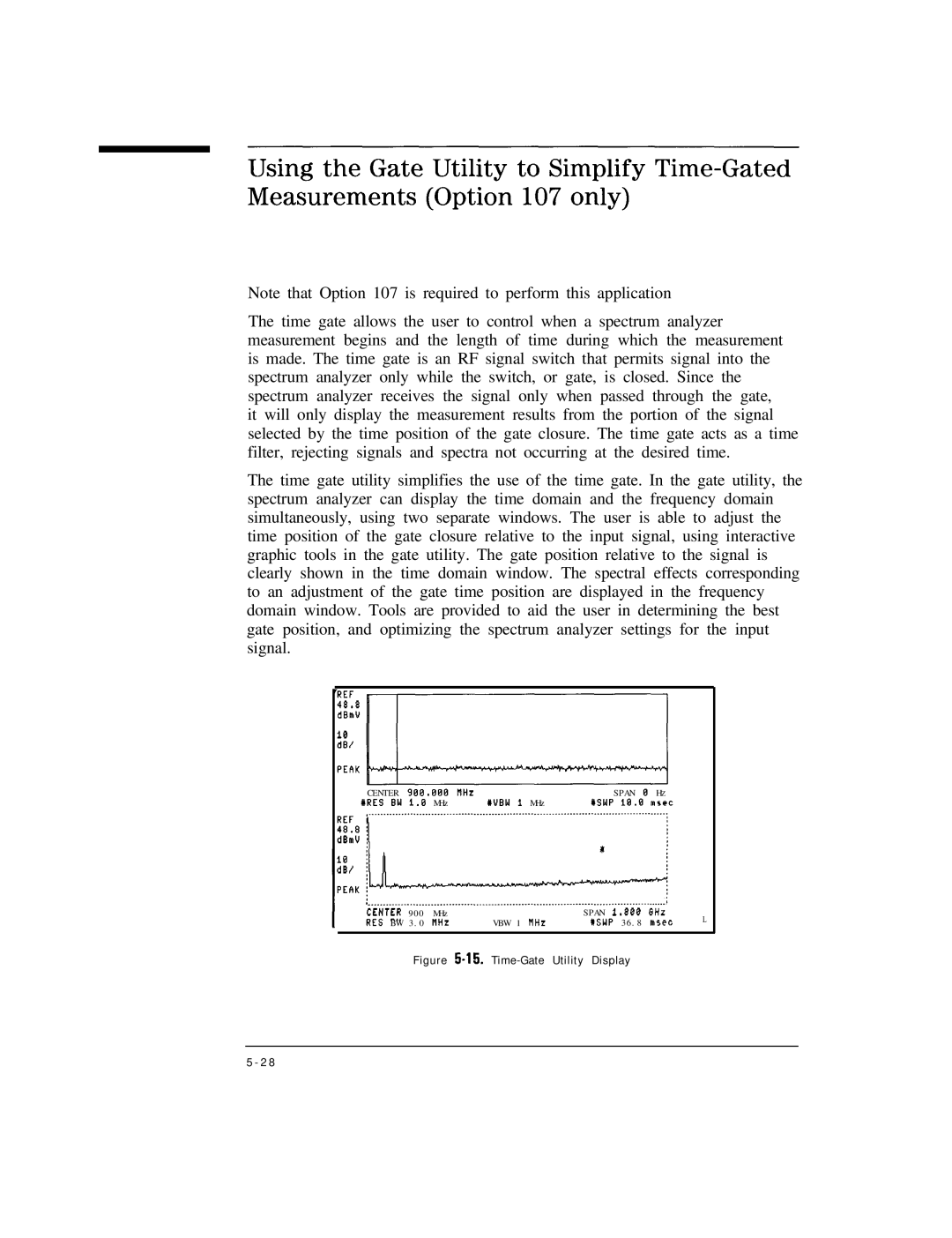 HP Cable Box 8591C manual Time-Gate Utility Display 