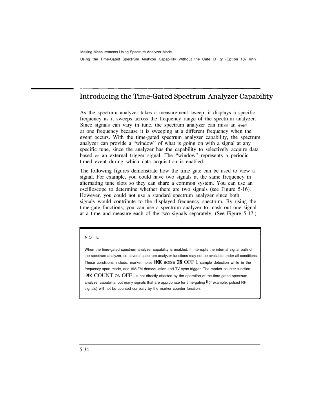 HP Cable Box 8591C manual Introducing the Time-Gated Spectrum Analyzer Capability 