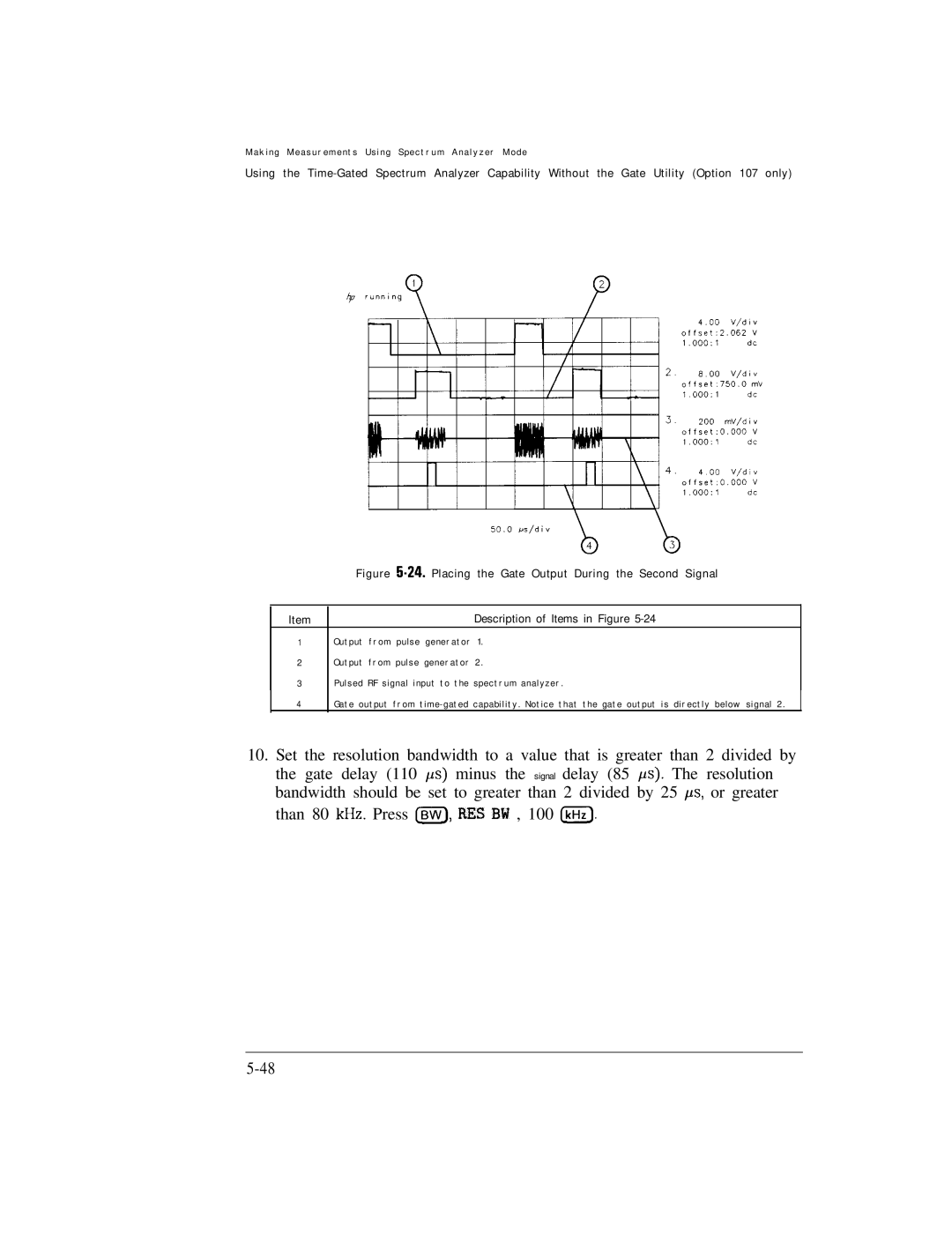 HP Cable Box 8591C manual Placing the Gate Output During the Second Signal 