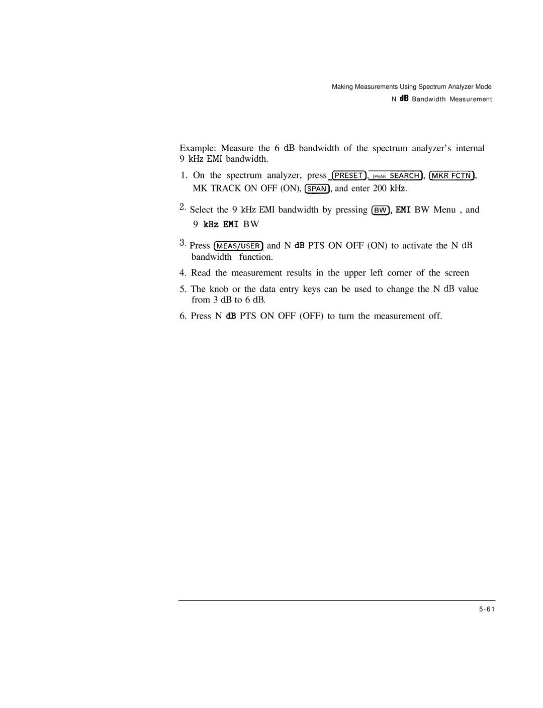 HP Cable Box 8591C manual DB Bandwidth Measurement 