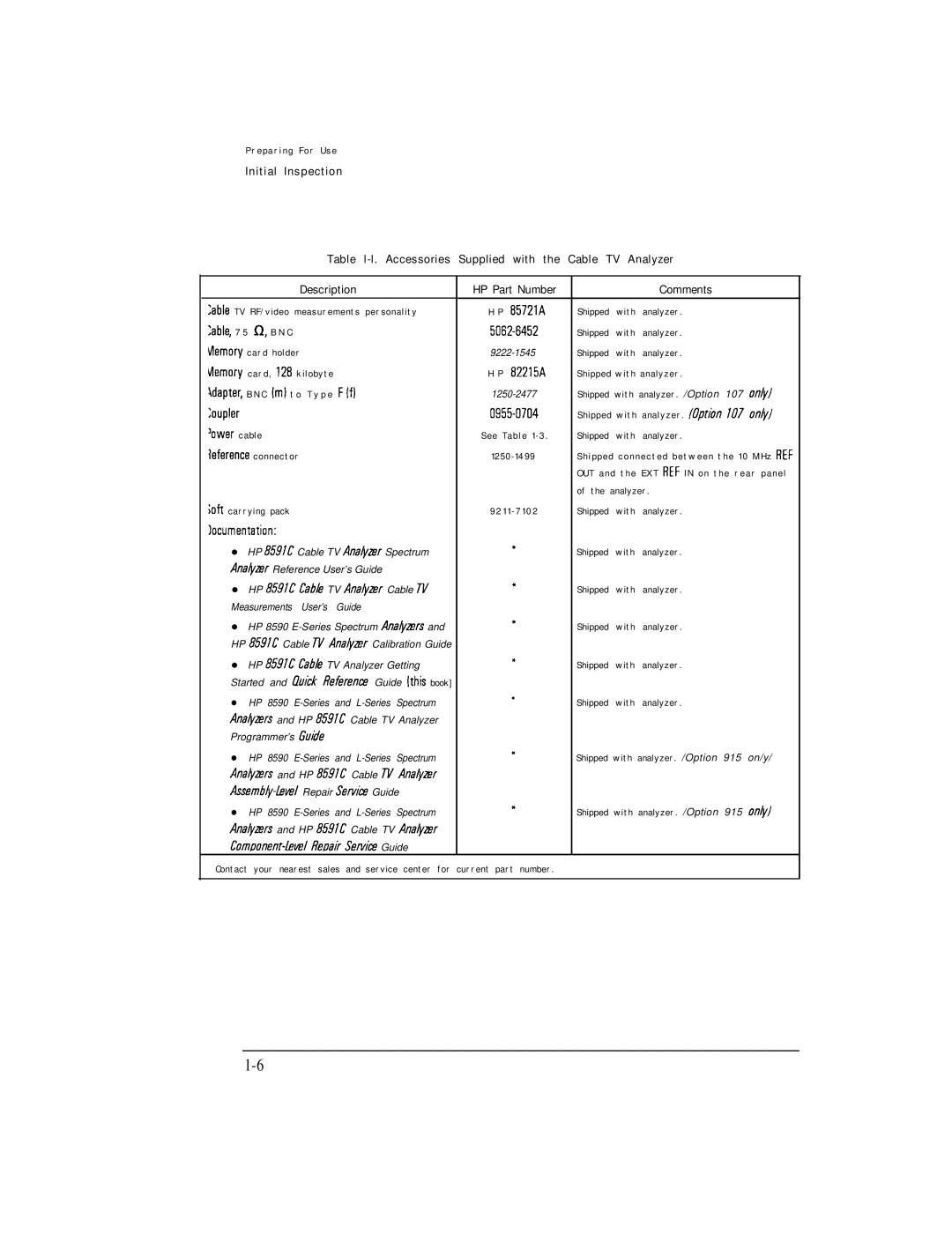 HP Cable Box 8591C manual E p a r i n g F o r U s e 