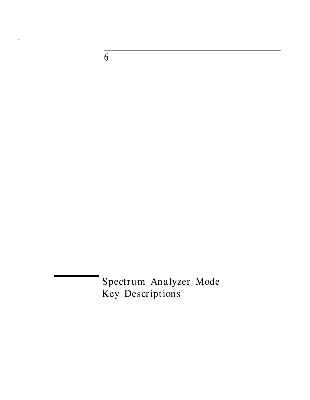 HP Cable Box 8591C manual Spectrum Analyzer Mode Key Descriptions 