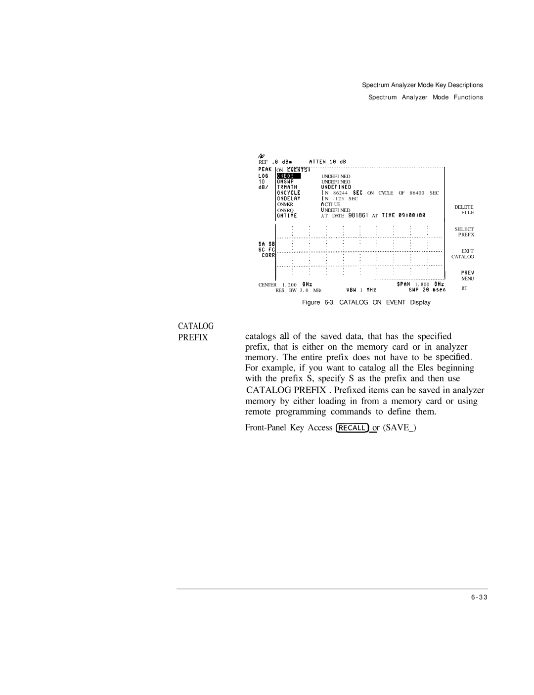 HP Cable Box 8591C manual Catalog on Event Display 