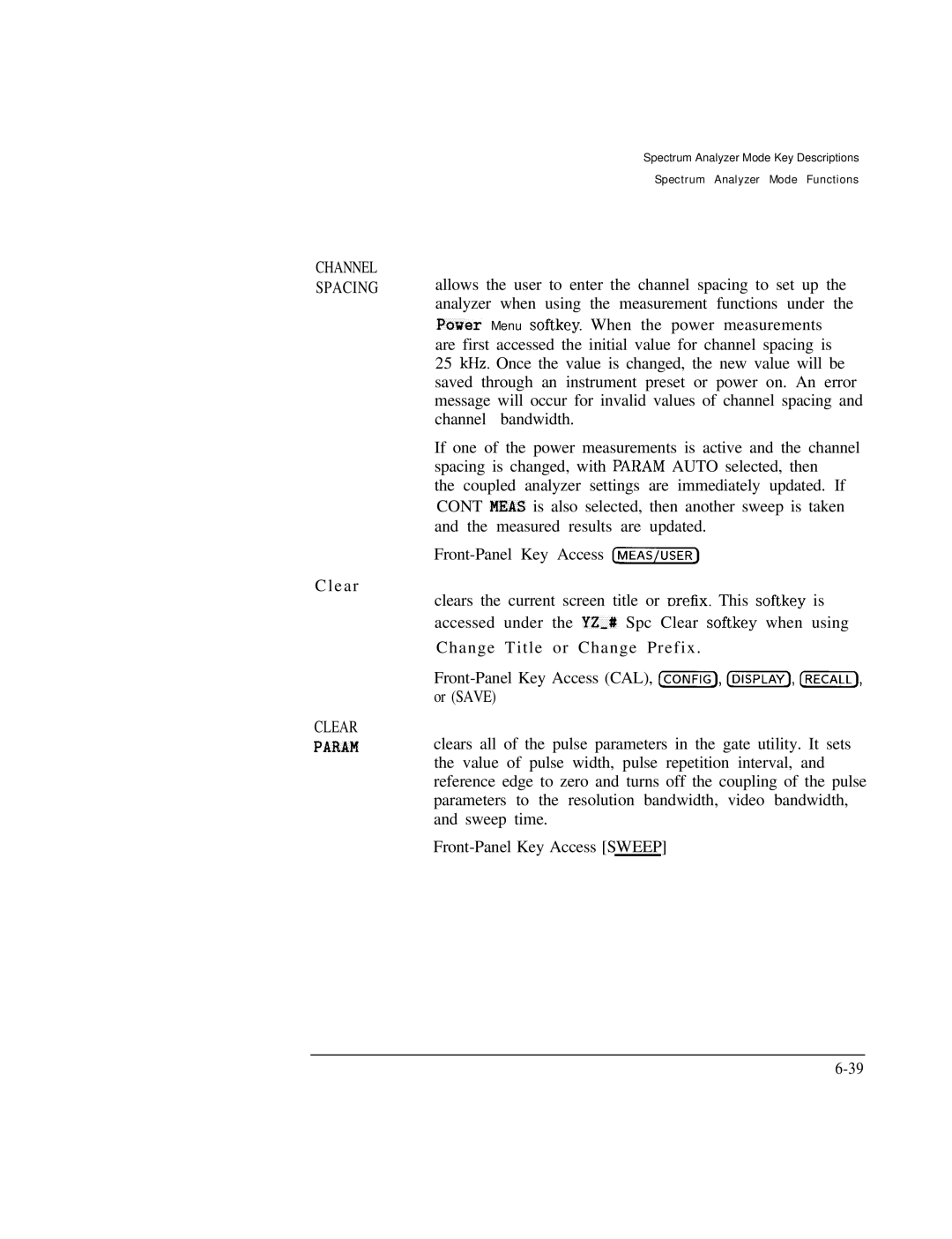 HP Cable Box 8591C manual Channel Spacing 