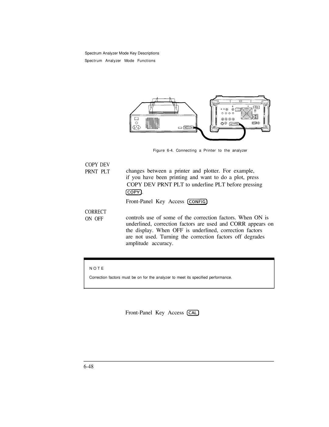 HP Cable Box 8591C manual Copy DEV Prnt PLT Correct on OFF 