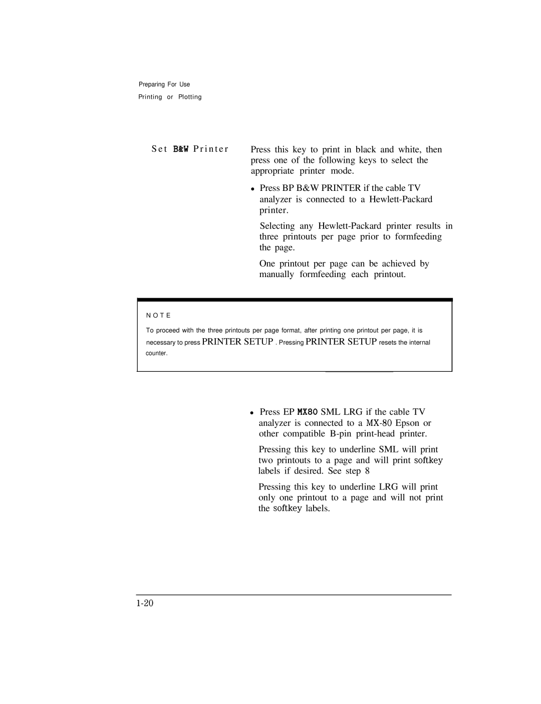 HP Cable Box 8591C manual Preparing For Use 