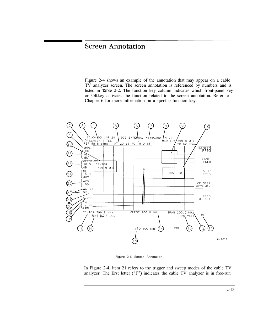 HP Cable Box 8591C manual Screen Annotation 