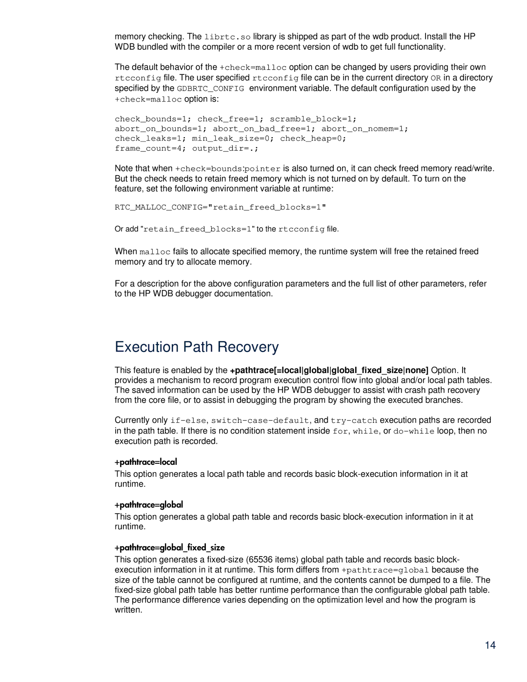 HP C/aC++ for PA-RISC Software manual Execution Path Recovery 