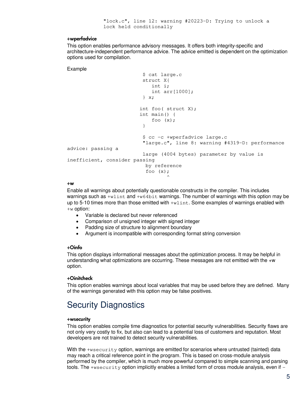 HP C/aC++ for PA-RISC Software manual Security Diagnostics 