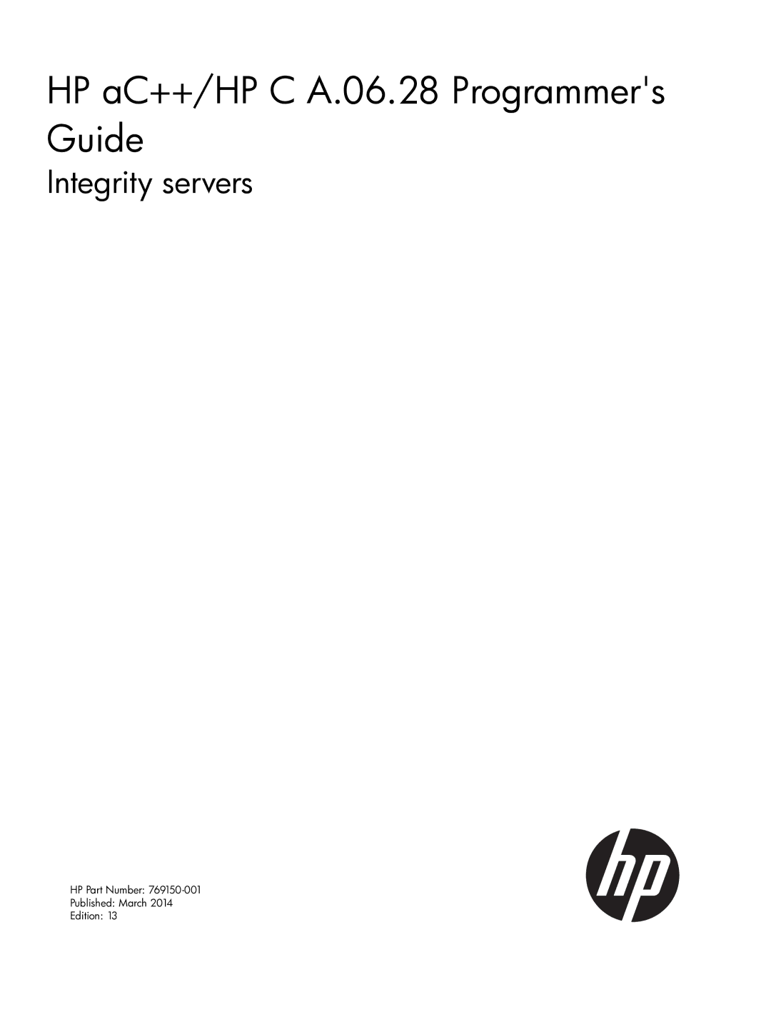 HP C/aC++ for PA-RISC Software manual HP aC++/HP C A.06.28 Programmers Guide 