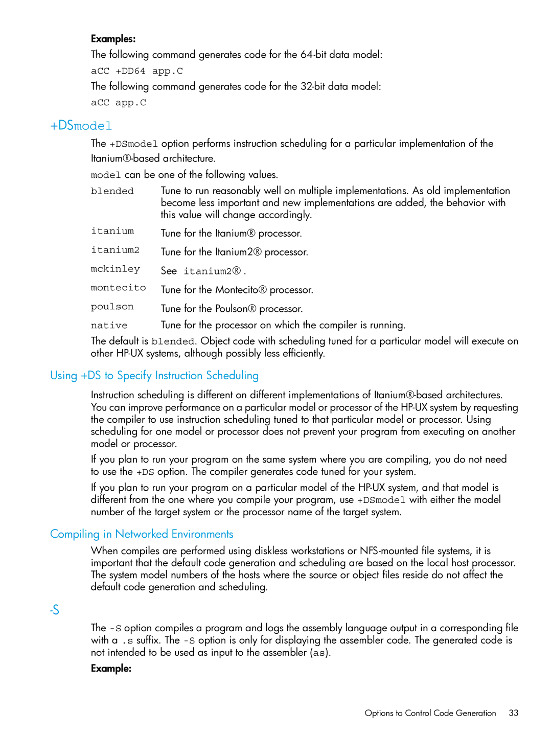 HP C/aC++ for PA-RISC Software manual Using +DS to Specify Instruction Scheduling, Compiling in Networked Environments 