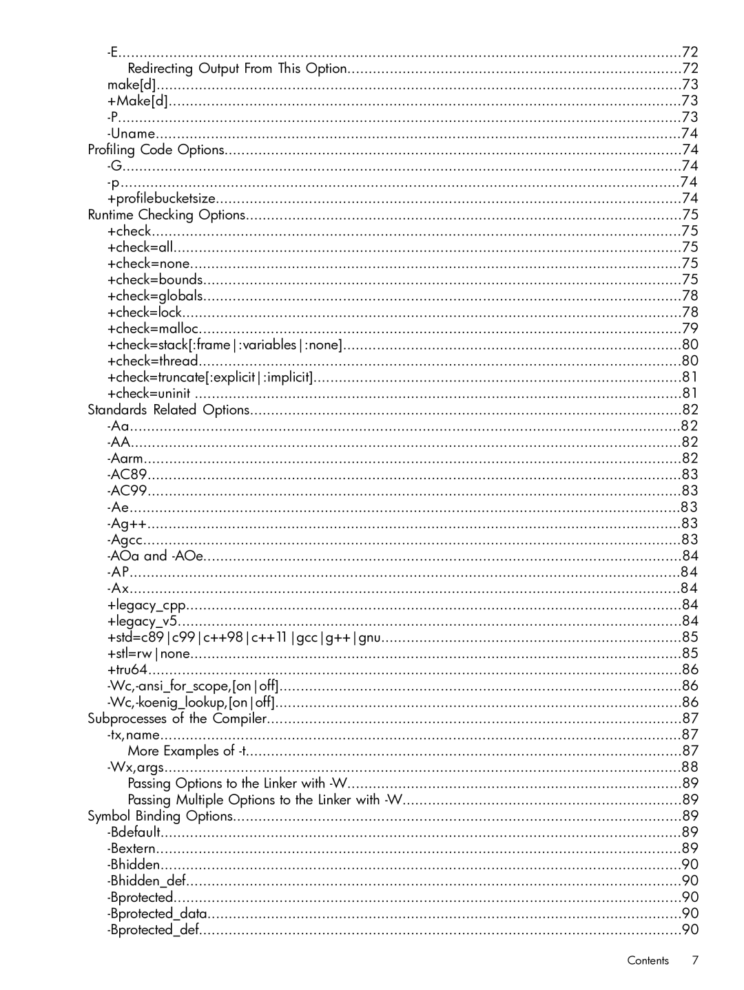 HP C/aC++ for PA-RISC Software manual Contents 