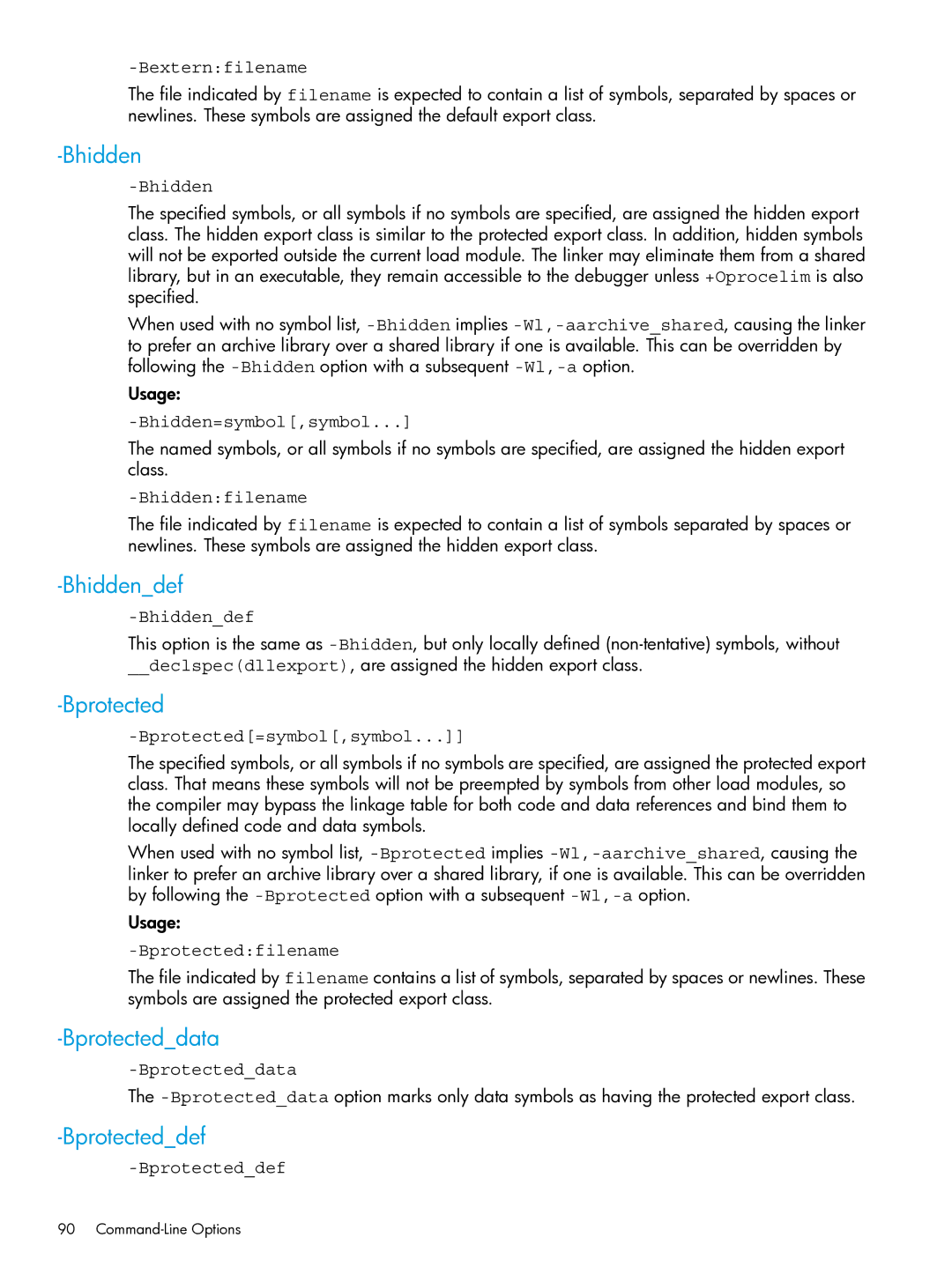 HP C/aC++ for PA-RISC Software manual Bhiddendef, Bprotecteddata, Bprotecteddef 
