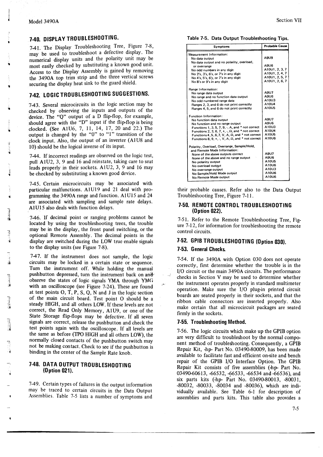 HP Car 3490A manual Displaytroubteshooting, Logictboubleshootingsuggestions 