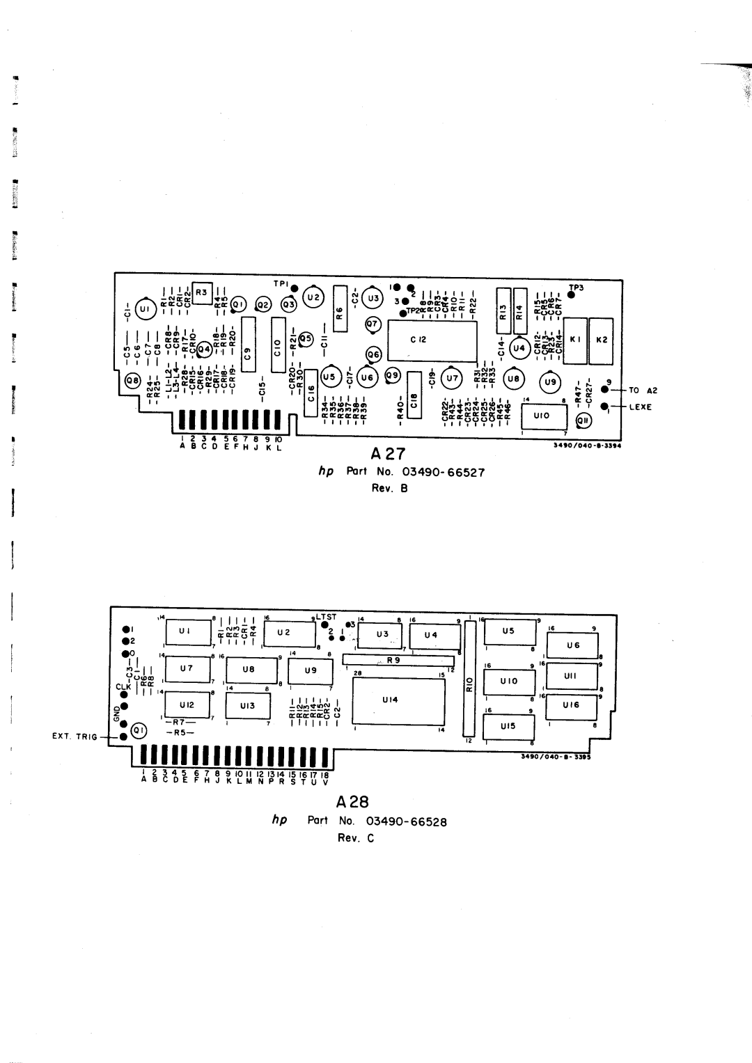 HP Car 3490A manual I,l, Hp Fort No -66527 Rev.B, Port No . O349O Rev . C, To A2 X E, Lsr-le 