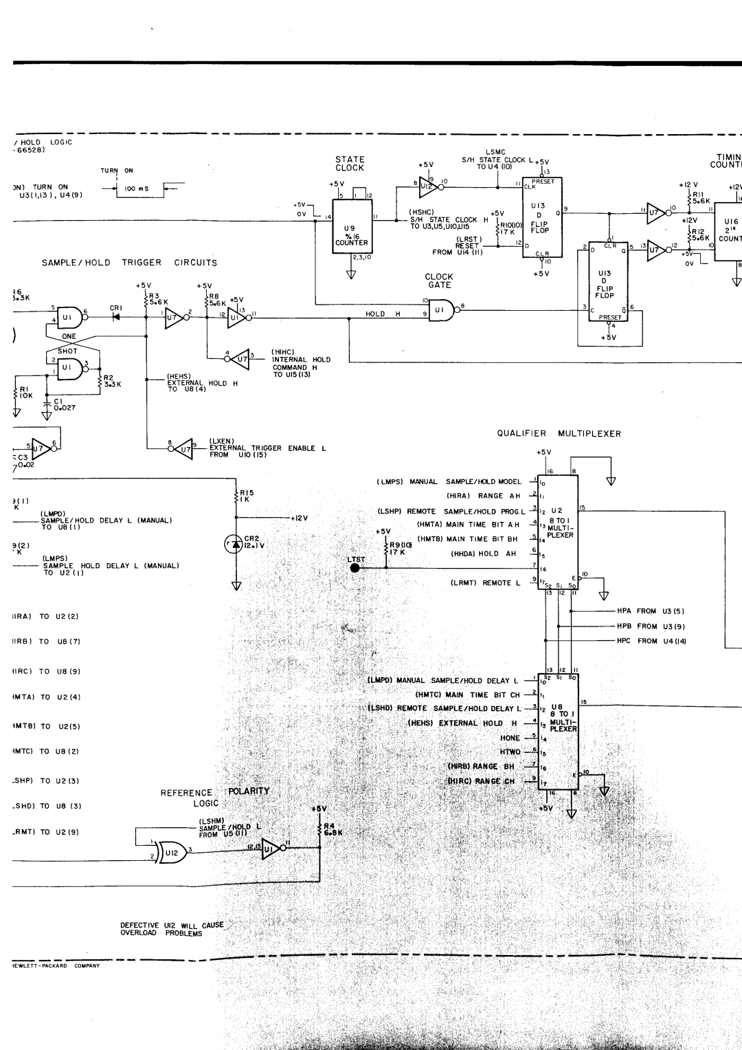 HP Car 3490A Bs-u, M P L E /H O L D T R I G G E R Ci Rc U I T S, A L I F I E R M U L T I P L E X E R, Hmtb, Maintimebitbh 