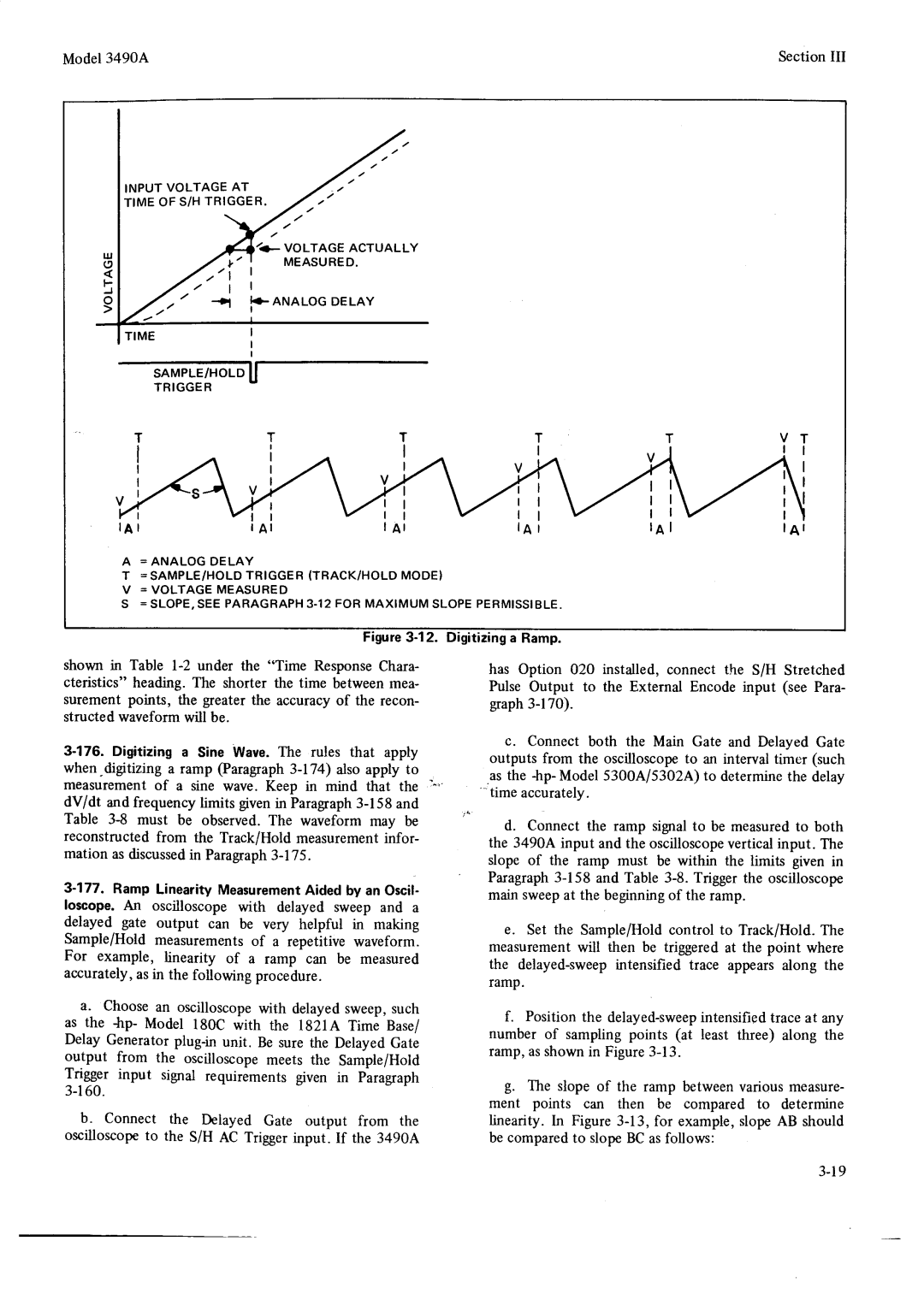 HP Car 3490A manual Tnputvoltageat, M Eo F S / Ht R I G G E R, Voltageactually, Measured 