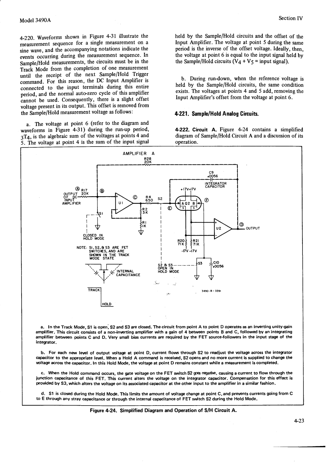 HP Car 3490A manual Too, Sample/HoldAnalogCircuits, +23, @ n z, P L I F IRE a 