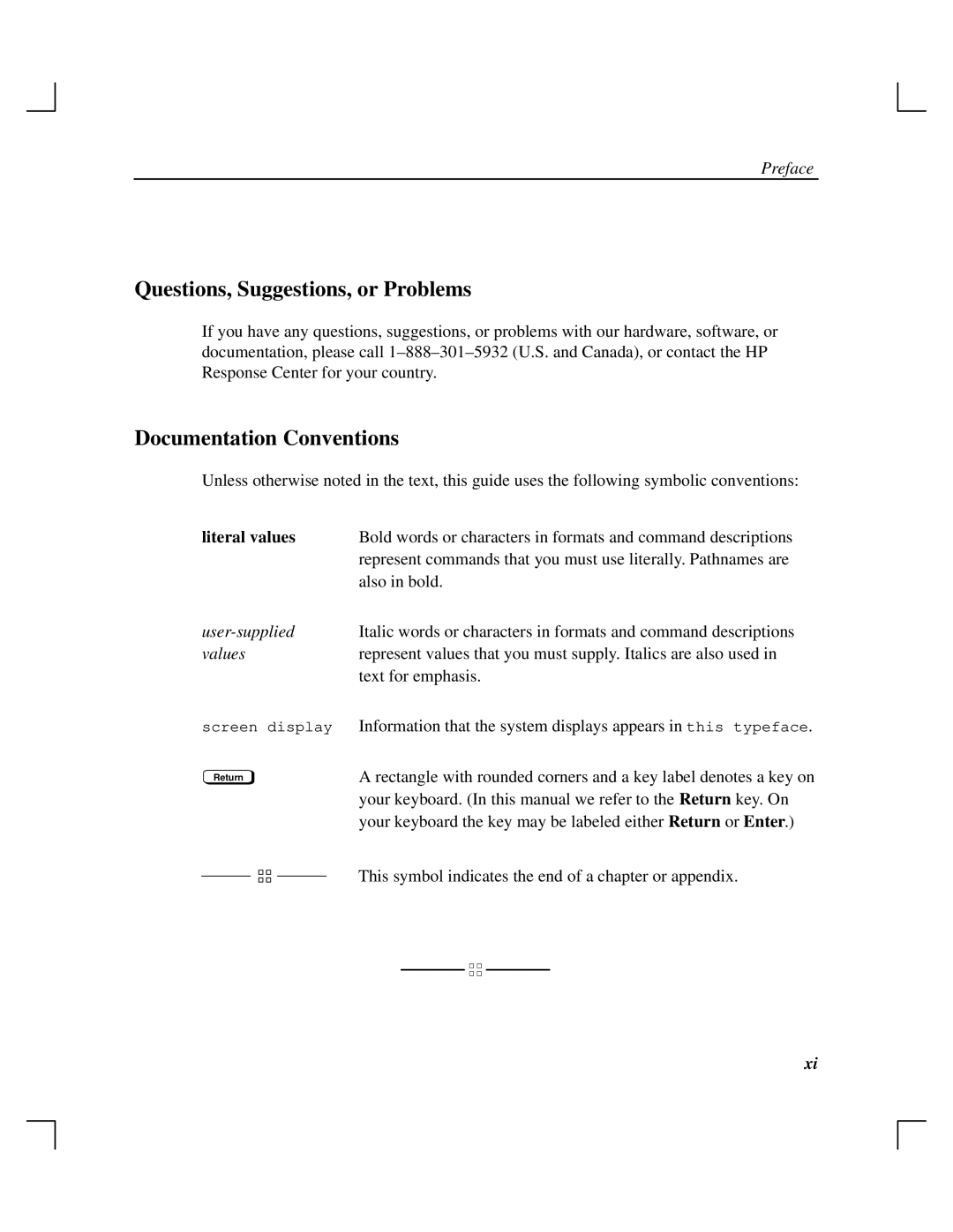 HP Cassette Player DDS-3 manual Questions, Suggestions, or Problems, Documentation Conventions, Literal values 