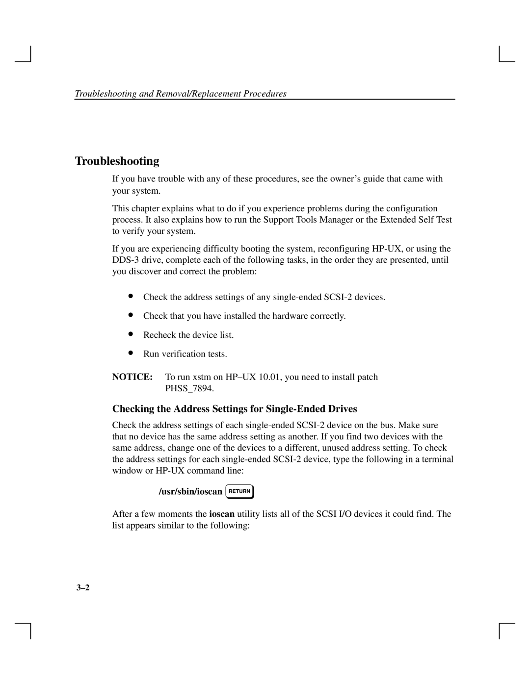 HP Cassette Player DDS-3 manual Troubleshooting, Checking the Address Settings for Single-Ended Drives 