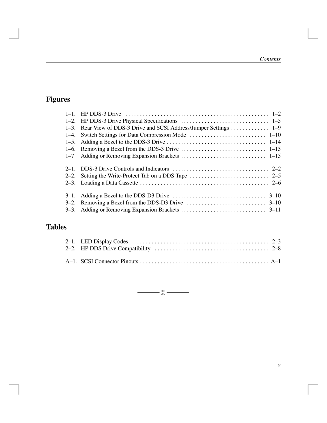 HP Cassette Player DDS-3 manual Figures, Tables 