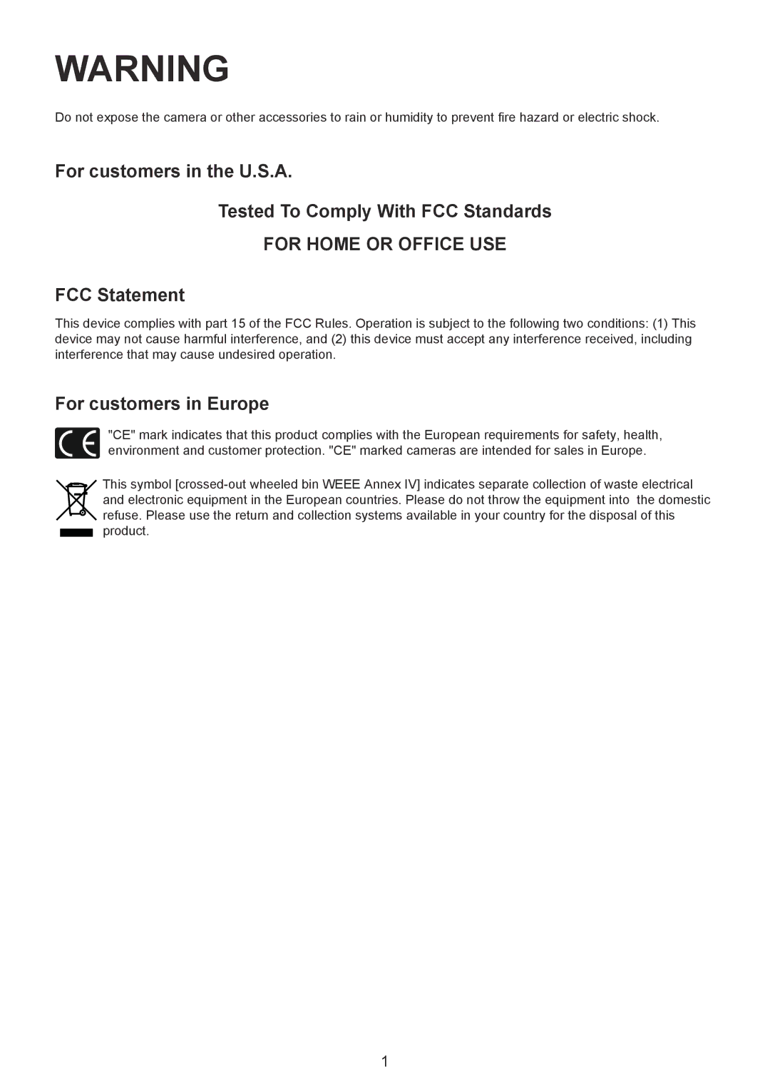 HP CC-330 manual FCC Statement, For customers in Europe 