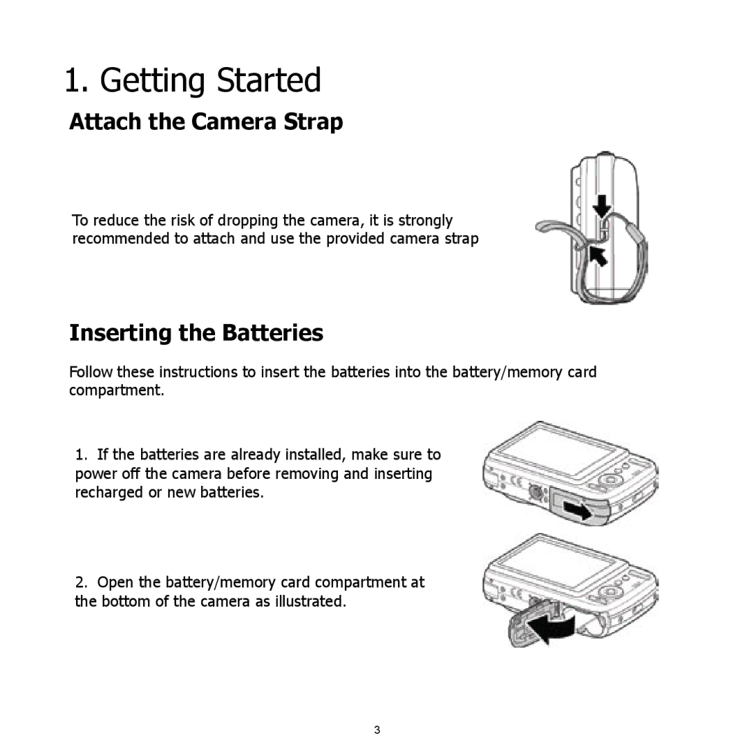 HP CC-450 manual Getting Started, Attach the Camera Strap 