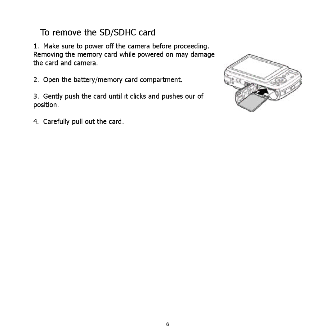 HP CC-450 manual To remove the SD/SDHC card 