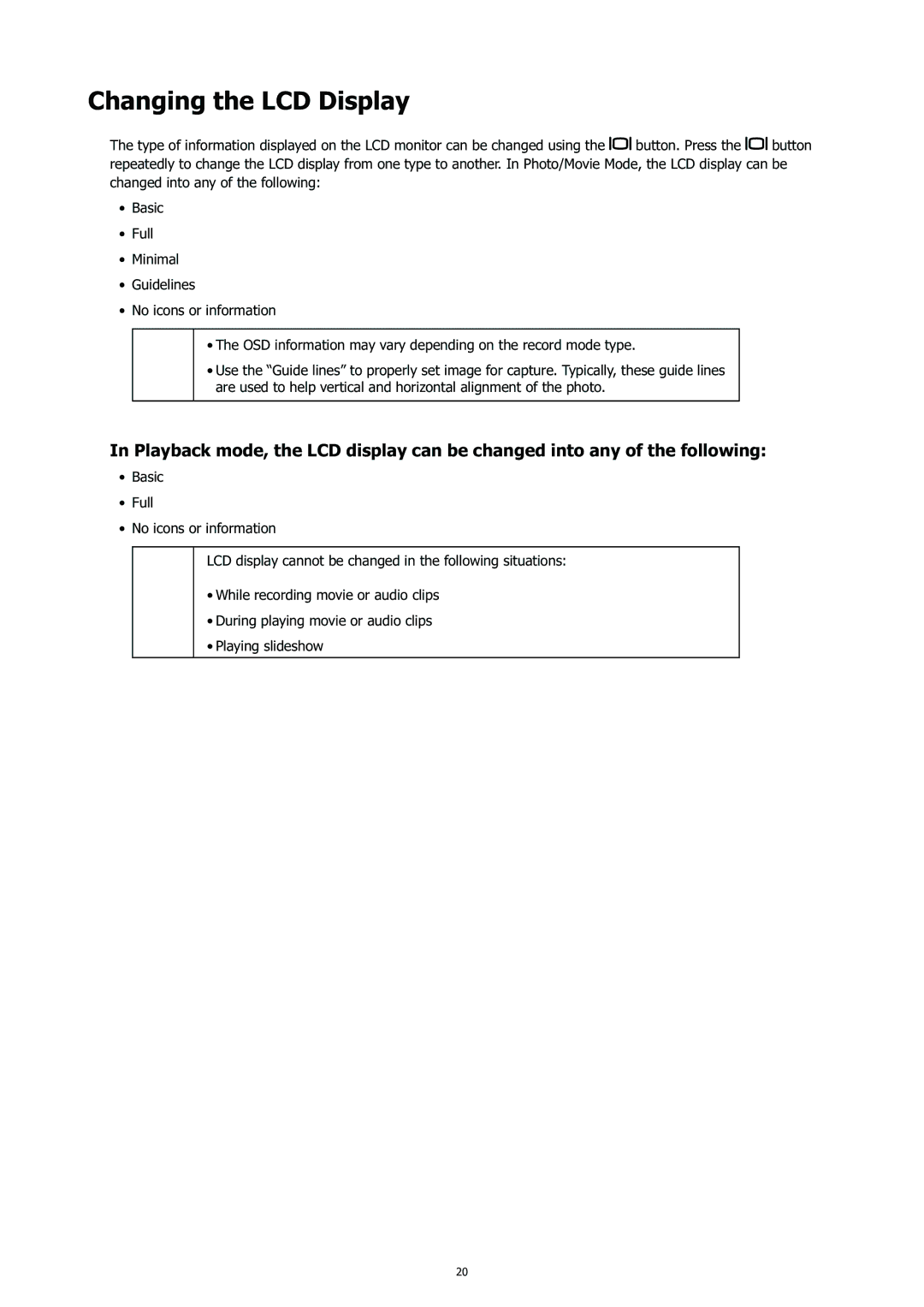 HP CC-450 manual Changing the LCD Display 