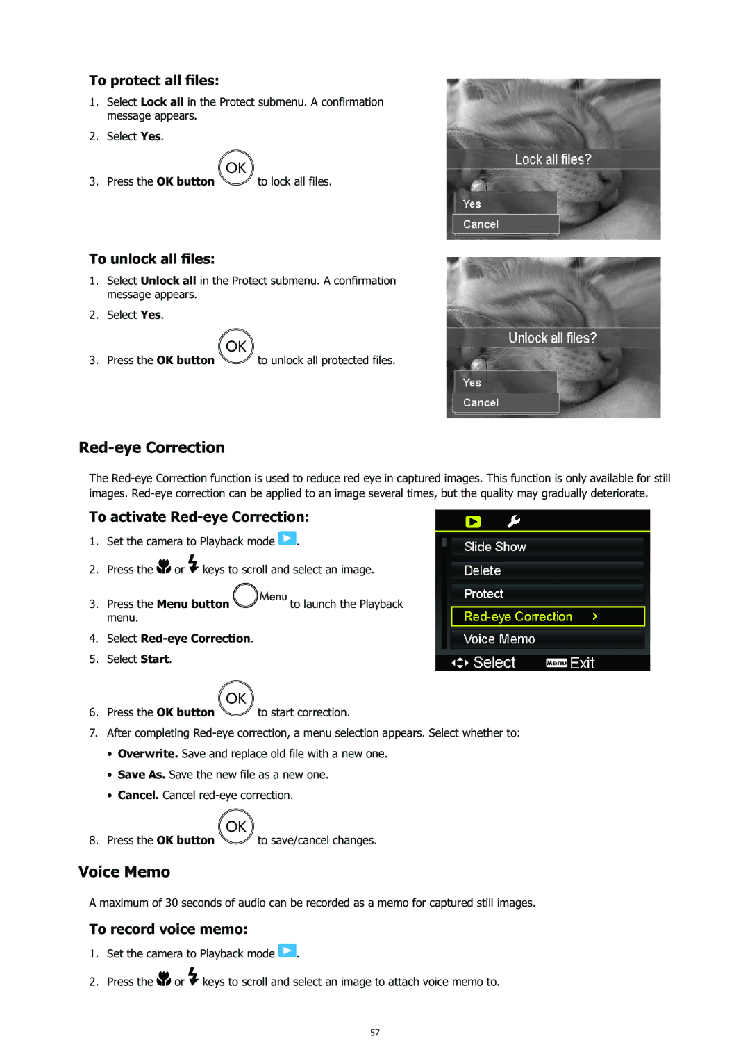 HP CC-450 manual Red-eye Correction, Voice Memo 