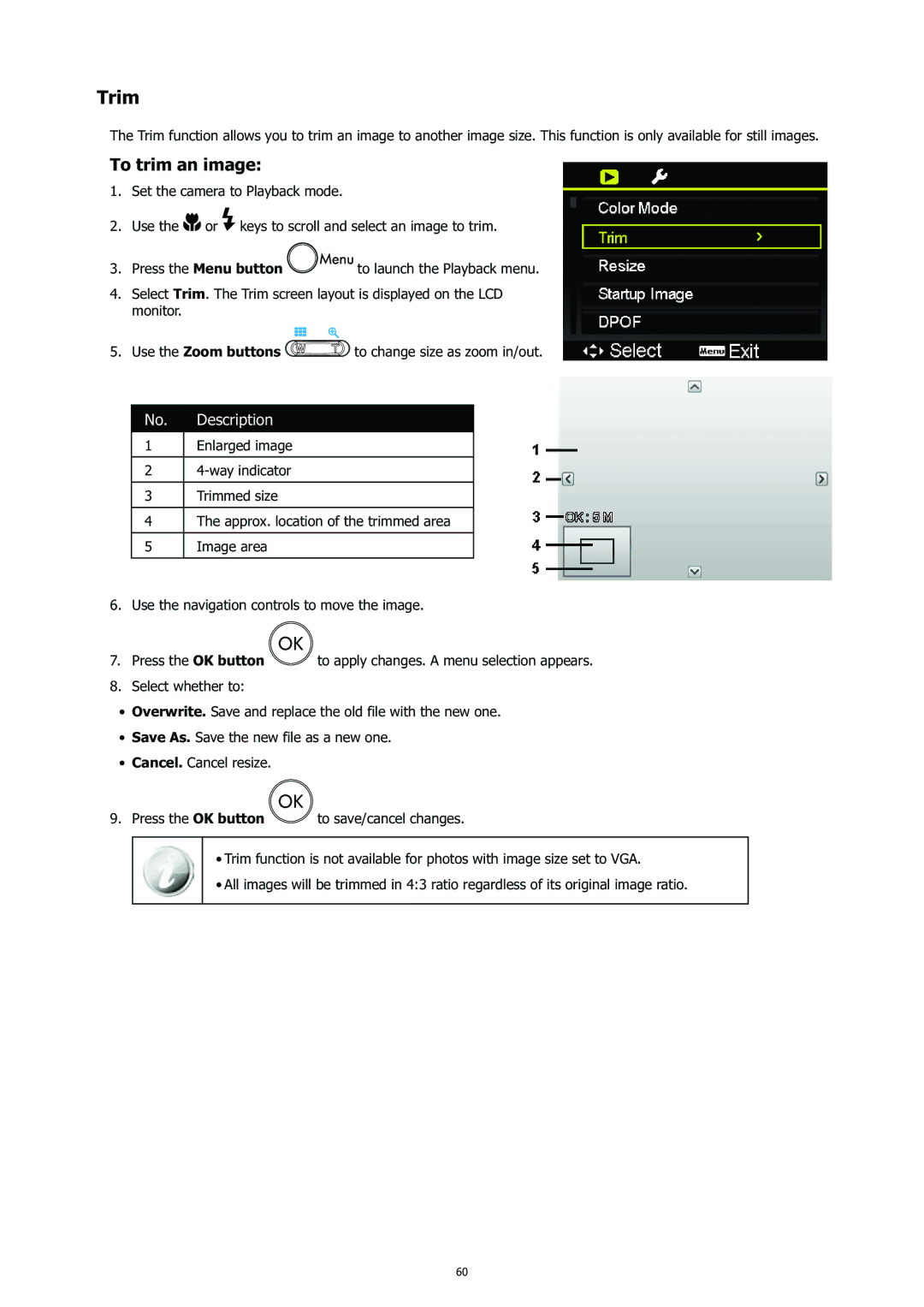 HP CC-450 manual Trim, To trim an image 