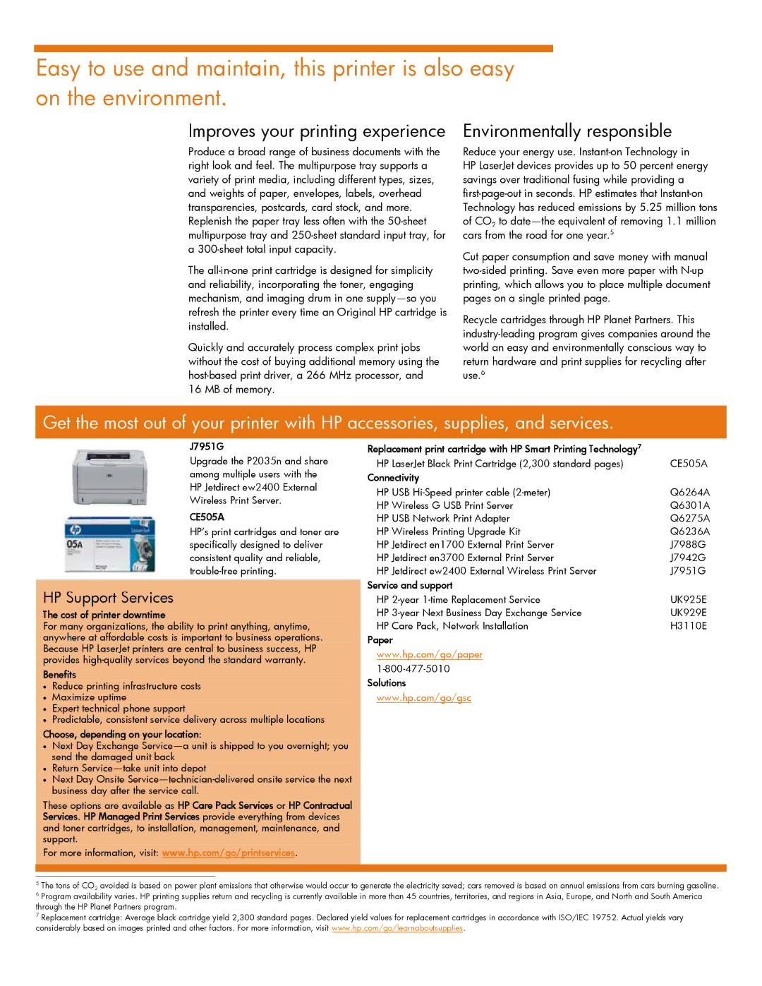 HP CE461A, CE462A manual Improves your printing experience, Environmentally responsible 