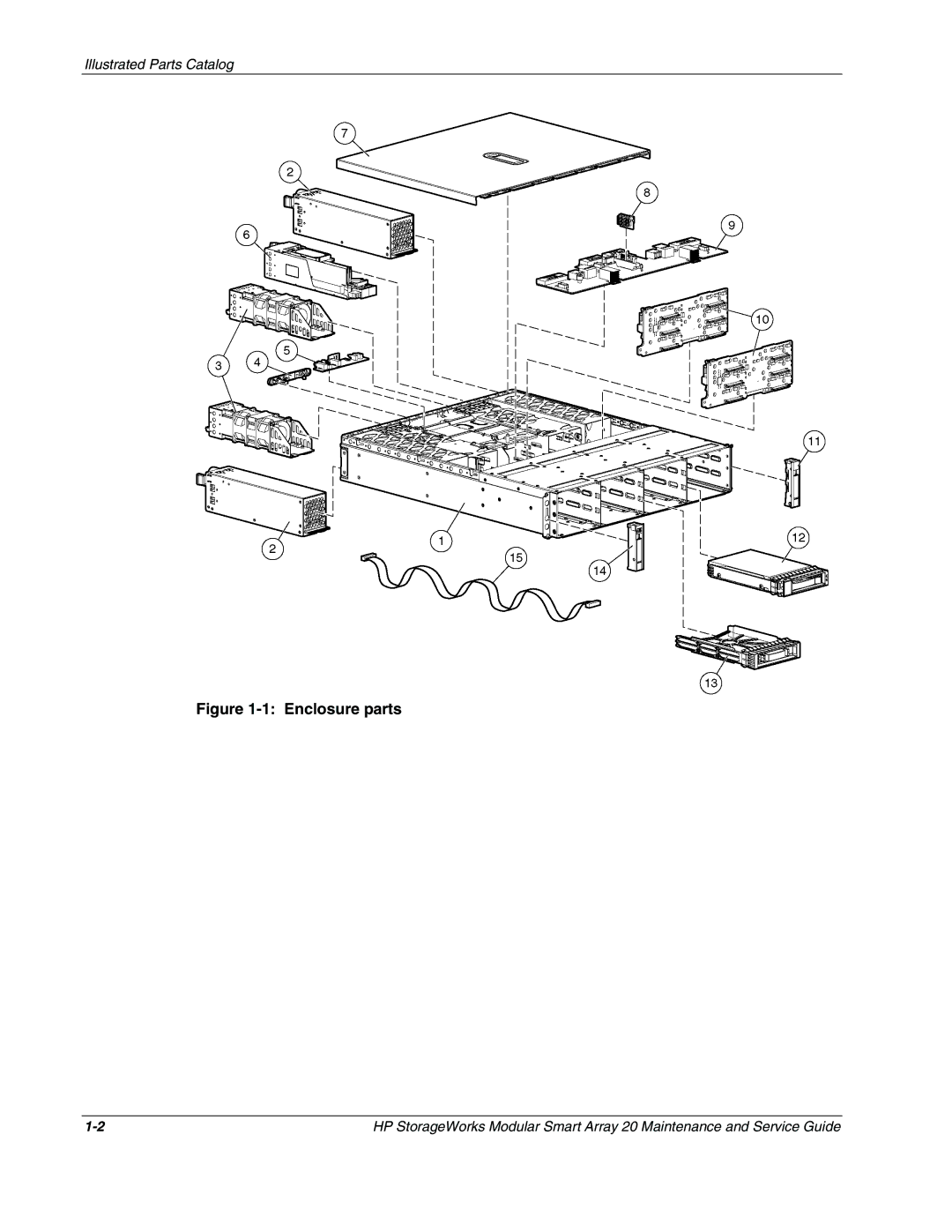 HP Cell Phone storage works modular smart array 20 manual Enclosure parts 