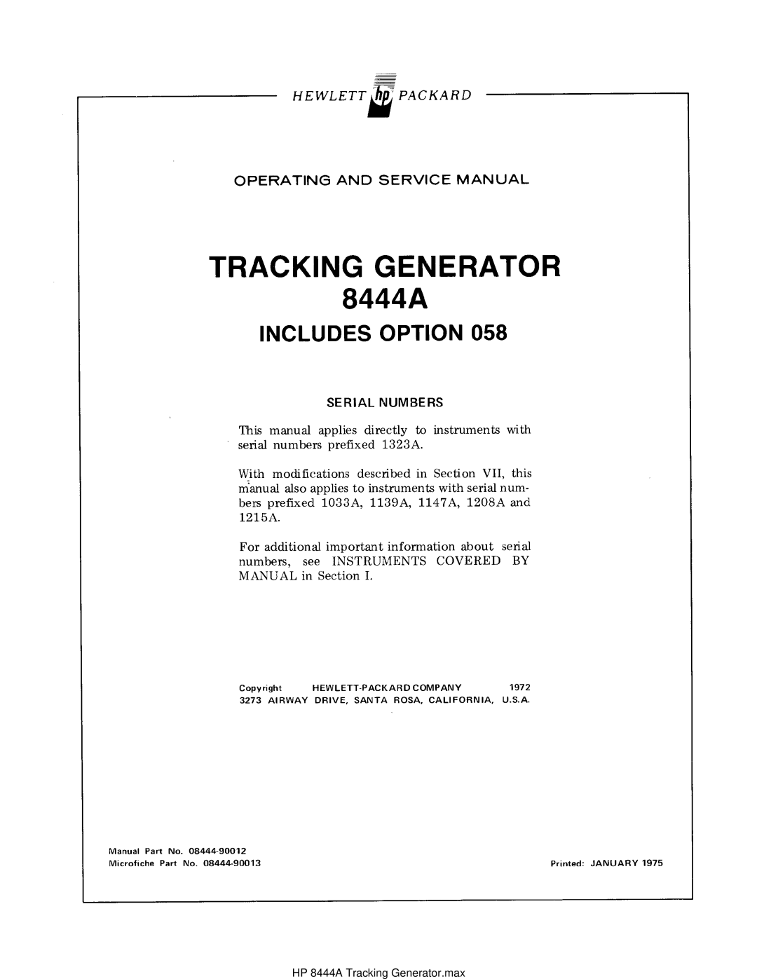 HP Child Tracker 8444A manual HP 8444A Tracking Generator.max 