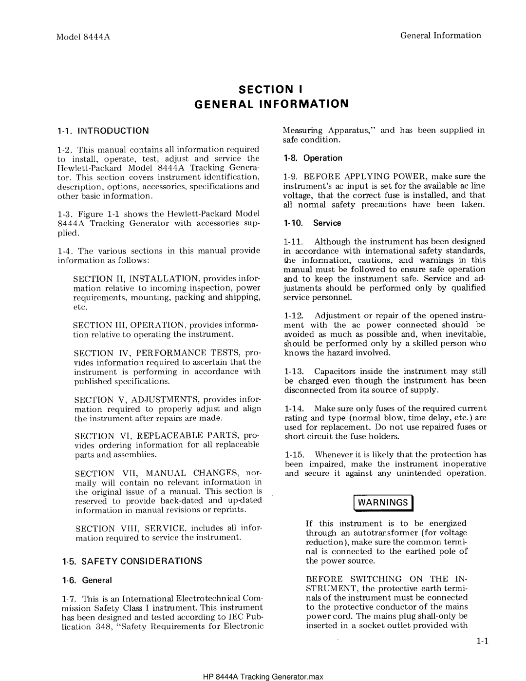 HP Child Tracker 8444A manual HP 8444A Tracking Generator.max 