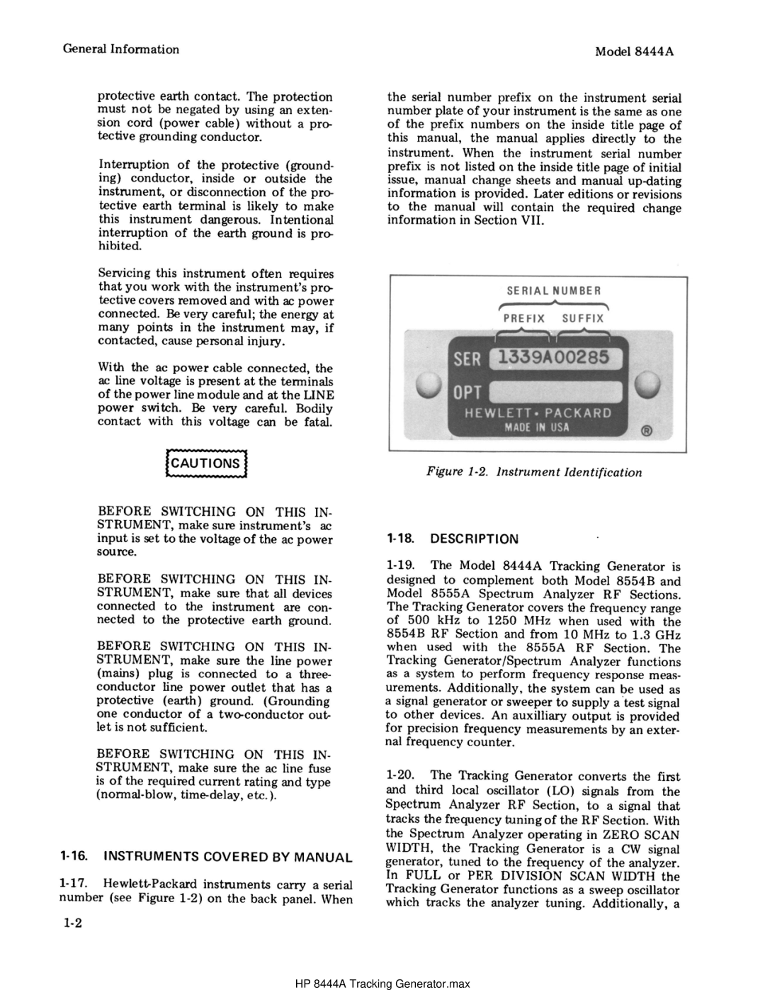 HP Child Tracker 8444A manual HP 8444A Tracking Generator.max 