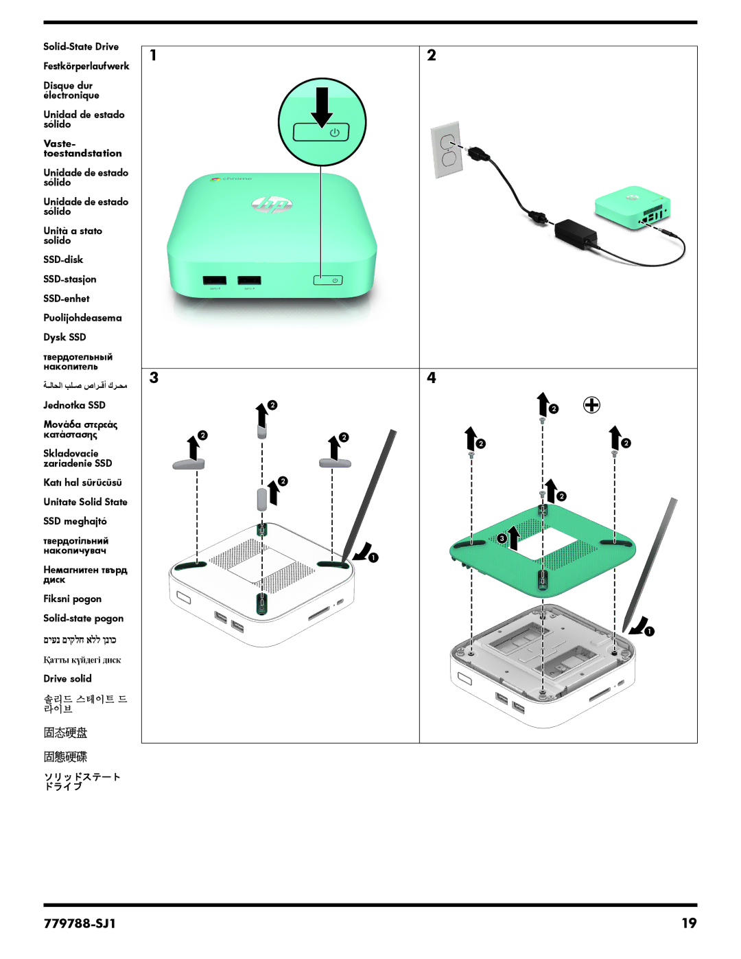 HP Chromebox manual םיענ םיקלח אלל ןנוכ, Jednotka SSD 