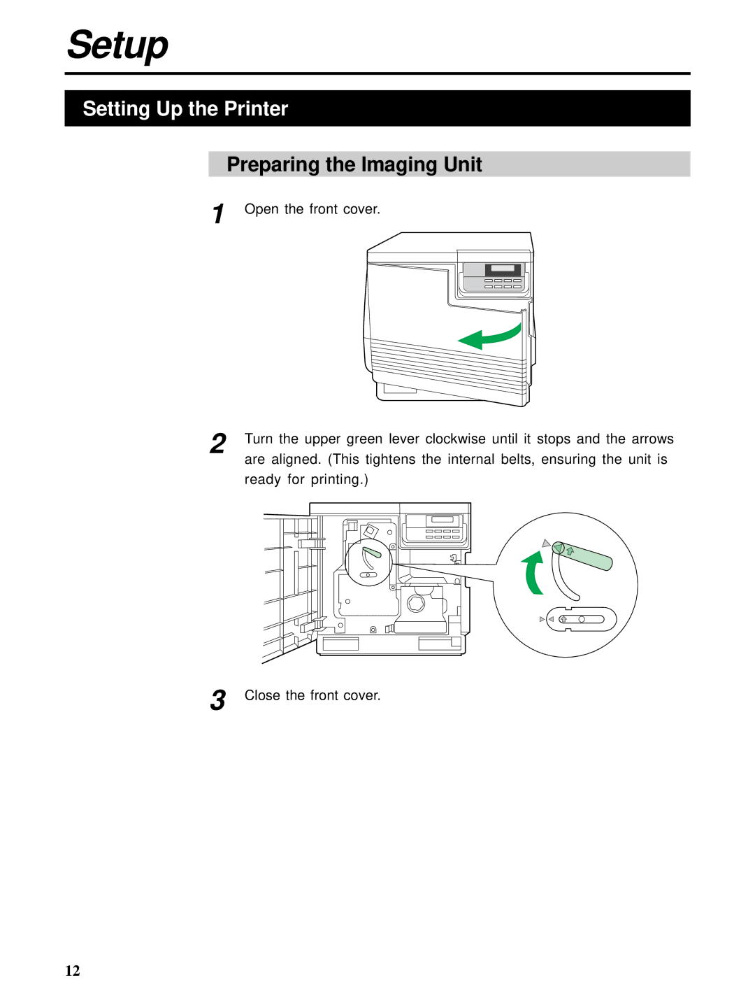 HP Ci 1100 manual Setting Up the Printer, Preparing the Imaging Unit 