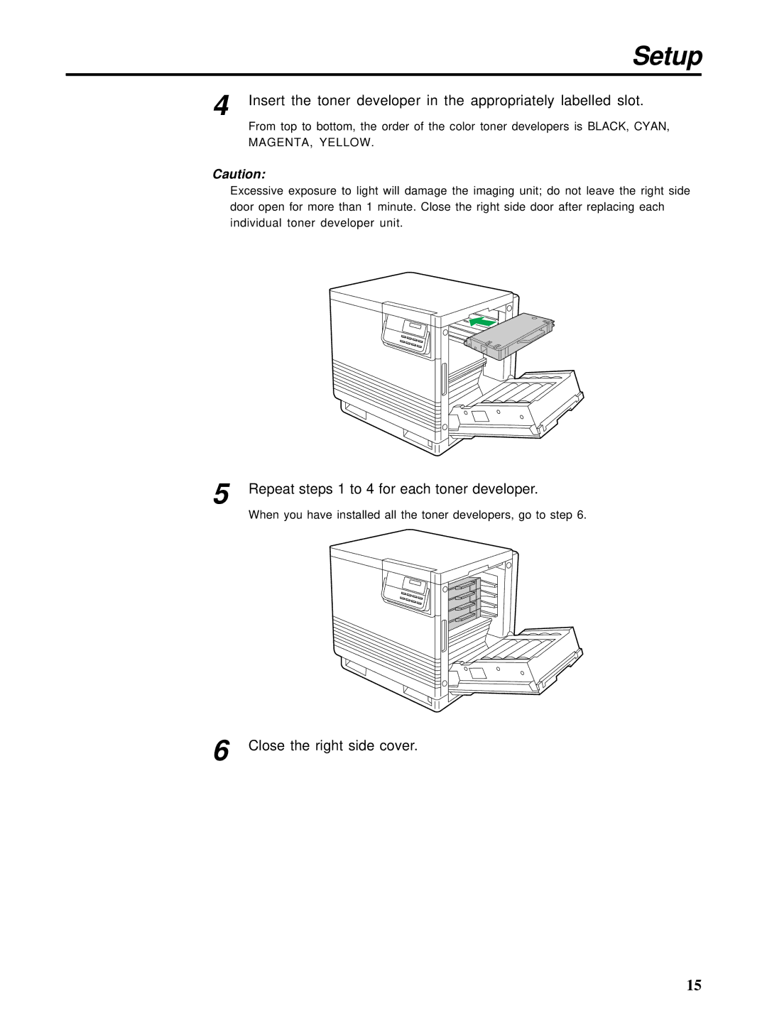 HP Ci 1100 manual Repeat steps 1 to 4 for each toner developer 